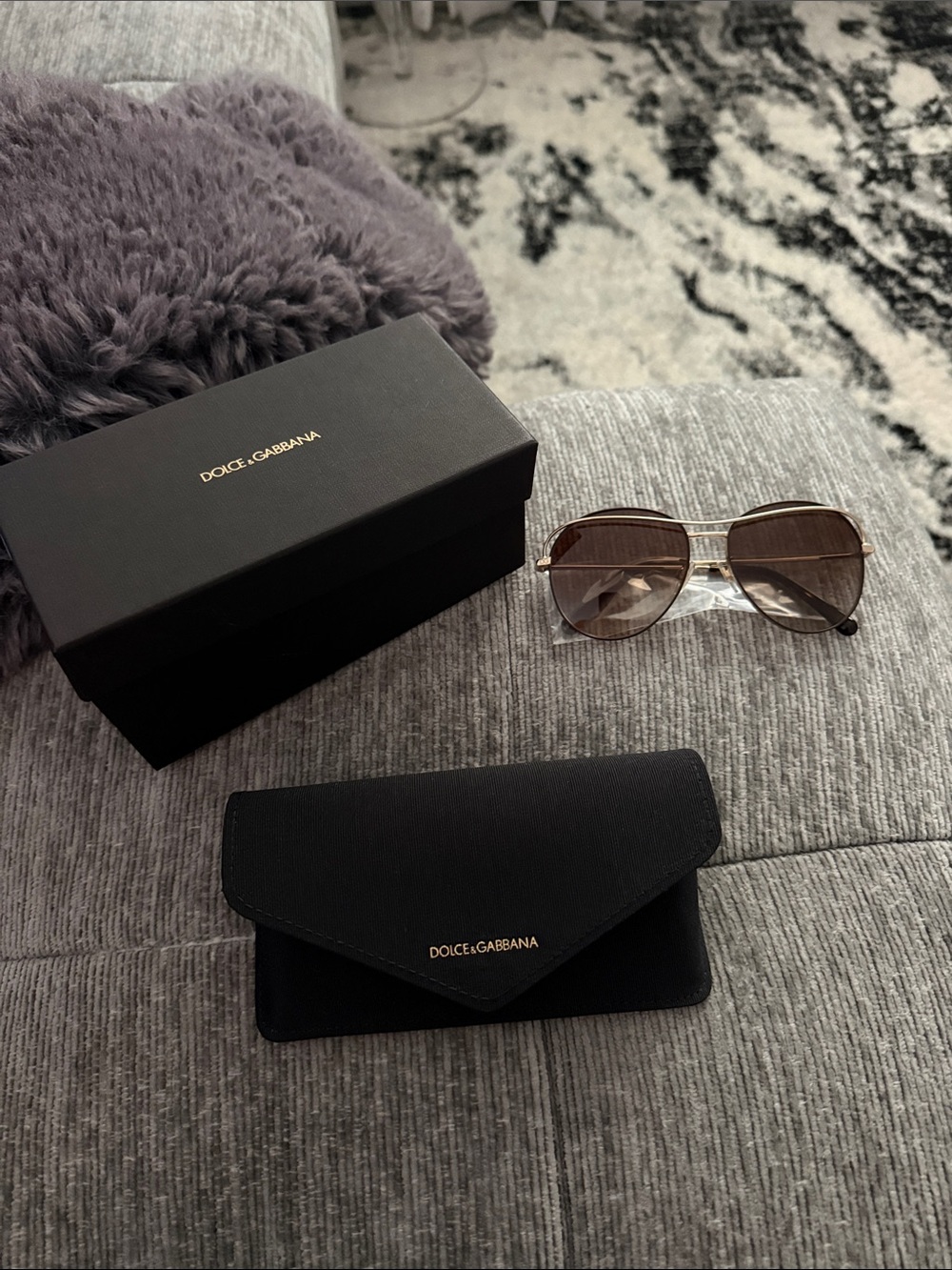 Dolce & Gabbana Women's Brown Gradient Aviator Sunglasses 2261